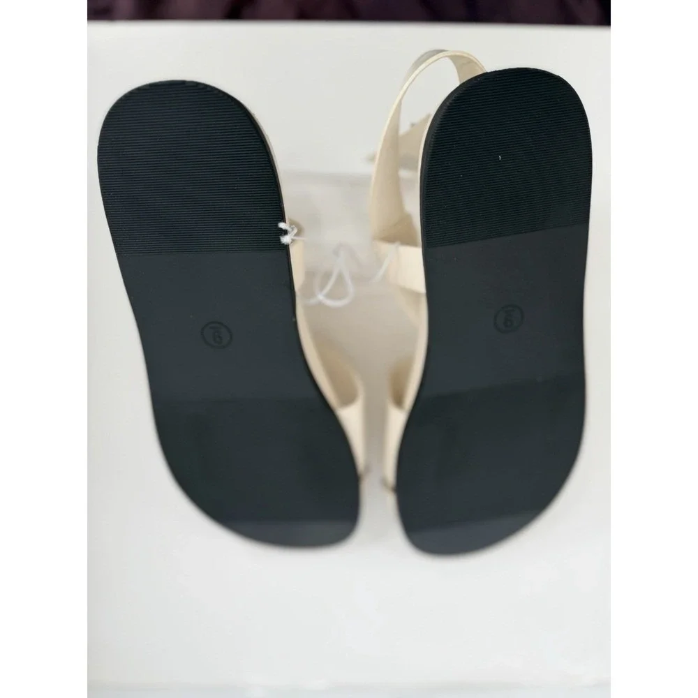 A New Day Penelope Sandals Womens 7 Bone Off White Slip On Flat NWT